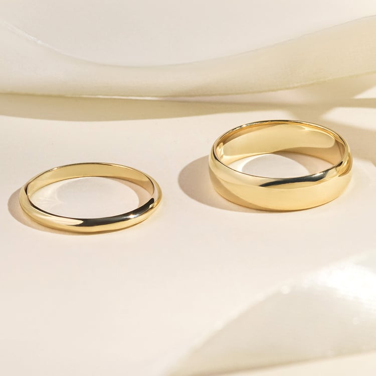 Pologuľaté svadobné prstene zo zlata Amma 157052