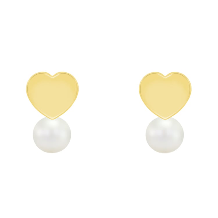 Detské perlové náušnice na šrúbok zo zlata