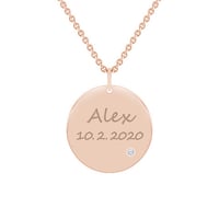 Zlatý prívesok s diamantom a gravírom vašej voľby Lorenzo