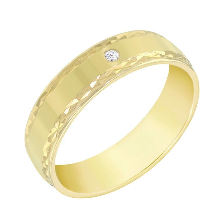 Dámsky prsteň so zdobenými okrajmi a diamantom 60542