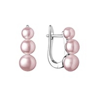 Strieborné visiace náušnice s tromi levanduľovými perlami Arely