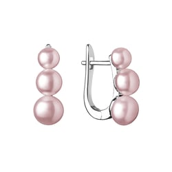 Strieborné visiace náušnice s tromi levanduľovými perlami Arely