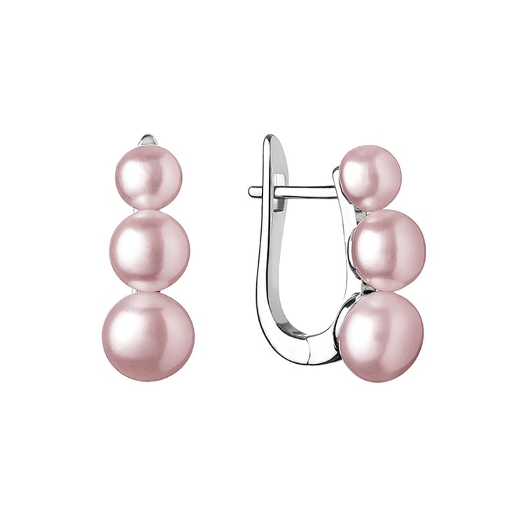 Strieborné perlové náušnice