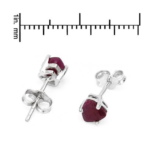 Strieborné napichovačky s rubínmi Carlotta 883