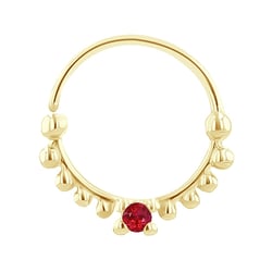 Zlatý septum piercing s rubínom Safi