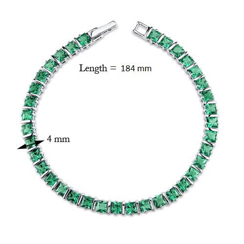 Strieborný smaragdový náramok 17964