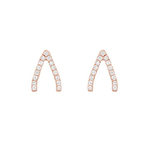 Strieborné náušnice s lab-grown diamantmi Wishbone