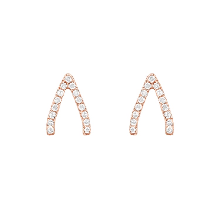 Strieborné náušnice s lab-grown diamantmi Wishbone 104190