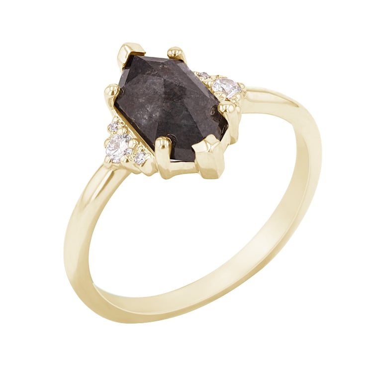 Zásnubný prsteň s hexagon salt and pepper diamantom Lanre 97087