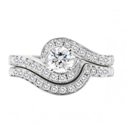 Výnimočný set zásnubného prsteňa a obrúčky Henrietta