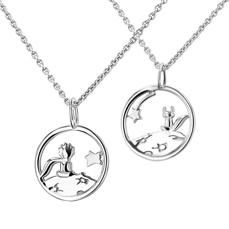 Kolekcia strieborných vykrojených náhrdelníkov Malý princ