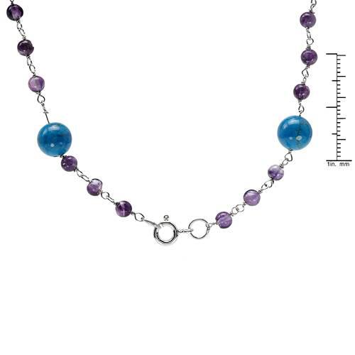 Tyrkysový náhrdelník s ametystami 1710