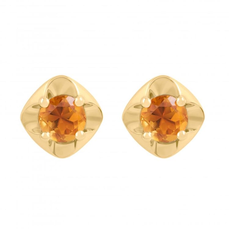 Zlaté citrínové náušnice