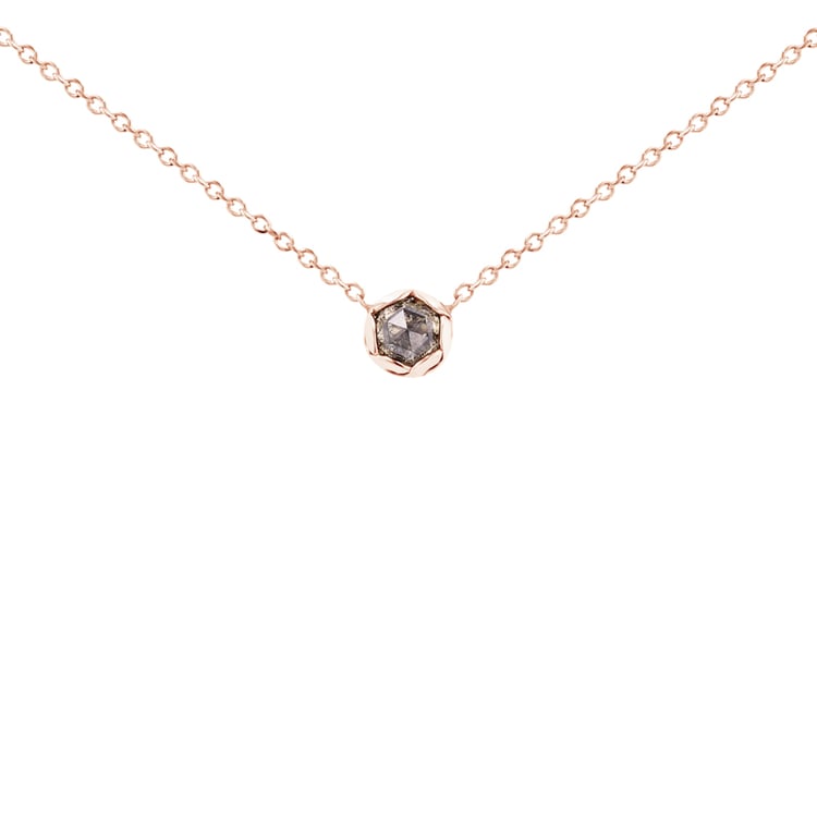 Minimalistický náhrdelník so salt and pepper diamantom Allen 99827