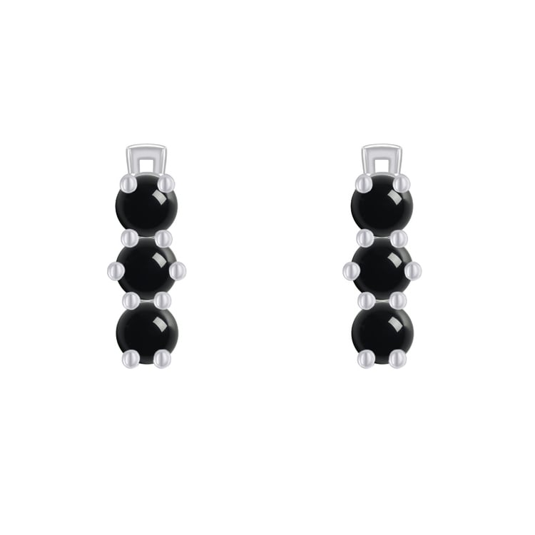 Strieborné náušnice s čiernými ónyxmi Lucius