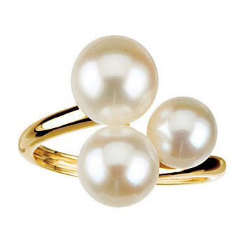 Prsteň s perlami zlatý 53006