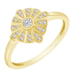 Zlatý prsteň s diamantovým kvetom Amabelle