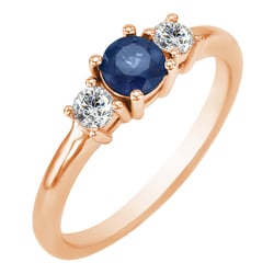 Zafírový zásnubný prsteň zo zlata s diamantmi Hesca
