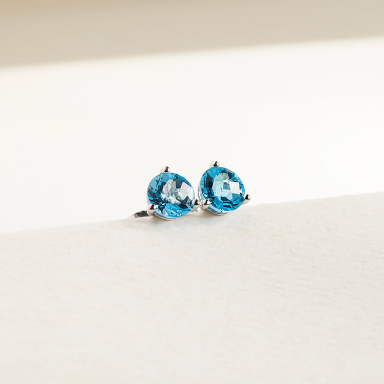 Zlaté martini náušnice so švajčiarskymi topásmi Reimis 146513