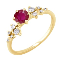 Zásnubný prsteň s rubínom a diamantmi Olha