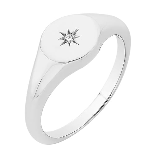 Zlatý pečatný prsteň s hviezdou diamantom Zettel