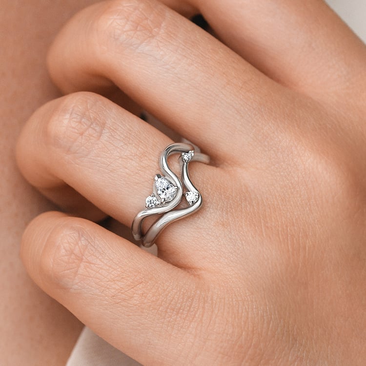 Romantický zásnubný set prsteňov s lab-grown diamantmi 156546