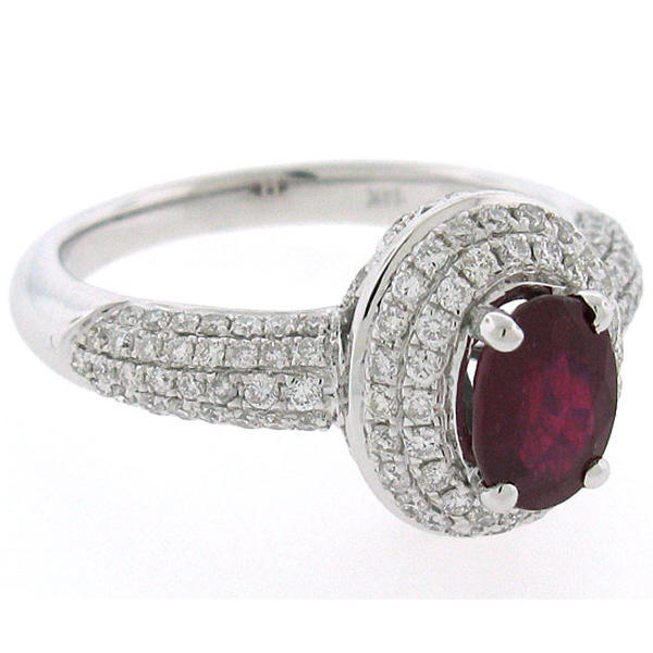 Diamantový zlatý prsteň s rubínom 2525