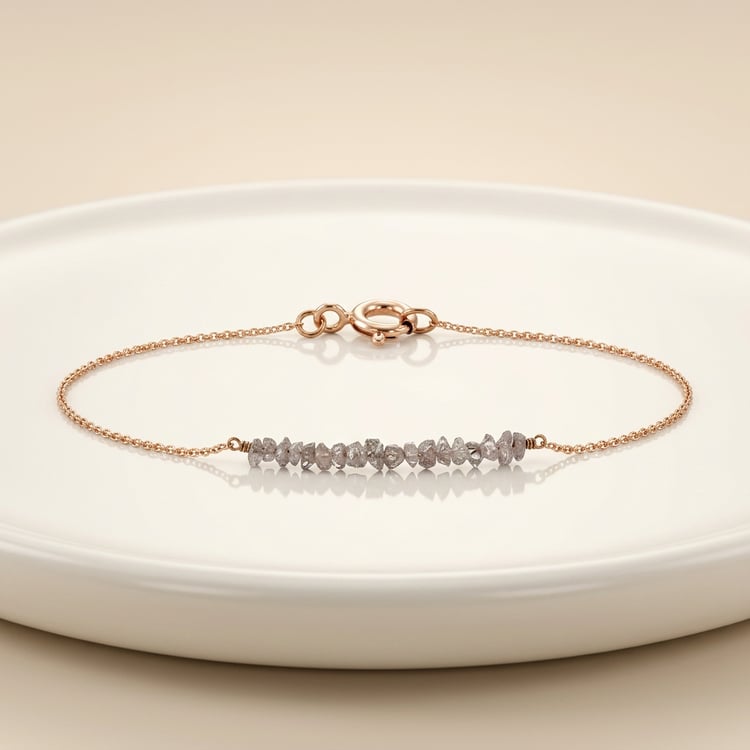 Zlatý náramok s ružovými nebrúsenými diamantmi Elanie 169708