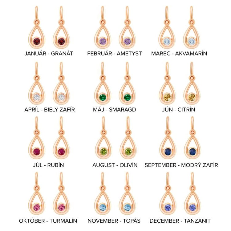 Detské náušnice s drahokamom zo zlata 74463