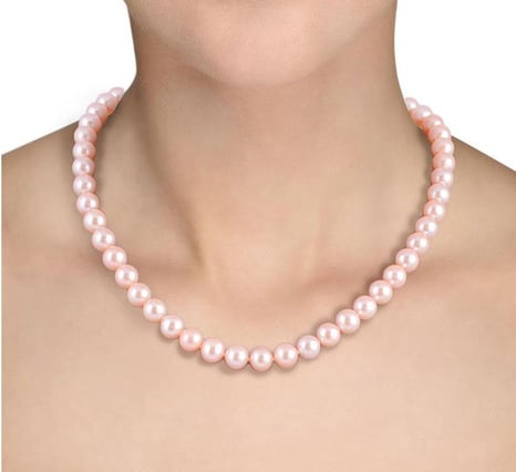 Elegantný zlatý náhrdelník s 6-6.50mm perlami Dahra