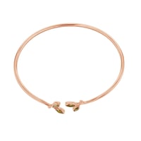 Zlatý minimalistický náramok s olivínovými lístky Halime