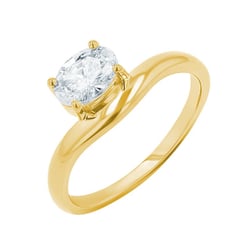 Atypický zásnubný prsteň s 0.5ct IGI certifikovaným oval diamantom Adina