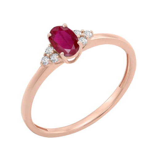 Zásnubný prsteň s rubínom a diamantmi Sheldo