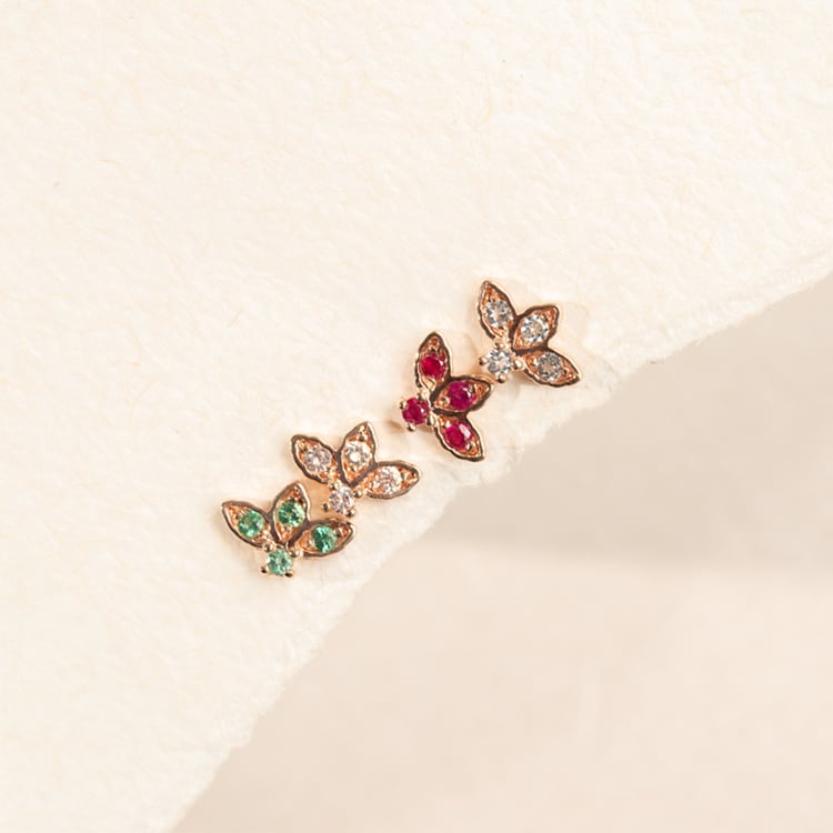 Zlatá piercing náušnica s nebesky modrými topásmi Ciera 138285