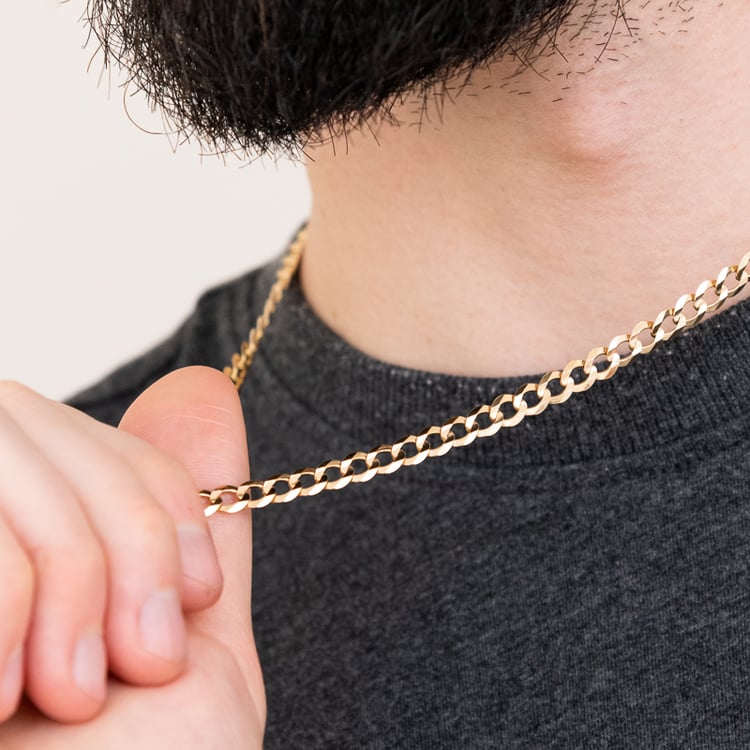 Stredne silná panzer retiazka 55 cm z 14k zlata 119673