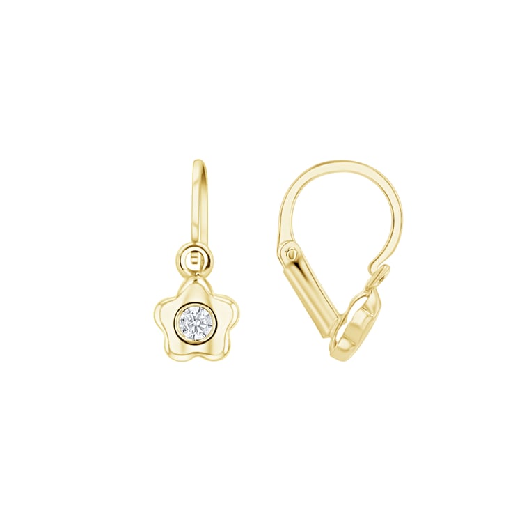 Zlaté detské náušnice s kvetinkou Lily 164443