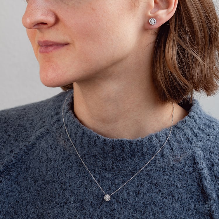 Zlaté náušnice 2v1 s IGI certifikovanými 0.30ct lab-grown diamantmi Fendi 132820