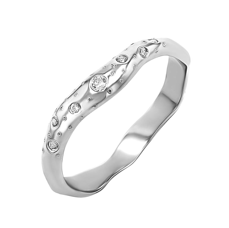 Nepravidelné zlaté svadobné obrúčky s diamantmi Parnell 153455