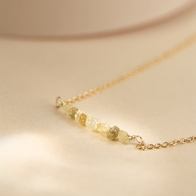 Zlatý náramok so žltými nebrúsenými diamantmi Fionne 120360