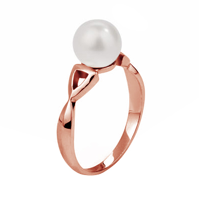 Perlový prsteň z ružového zlata 79168