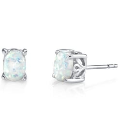 Strieborné náušnice s bielymi opálmi Kana