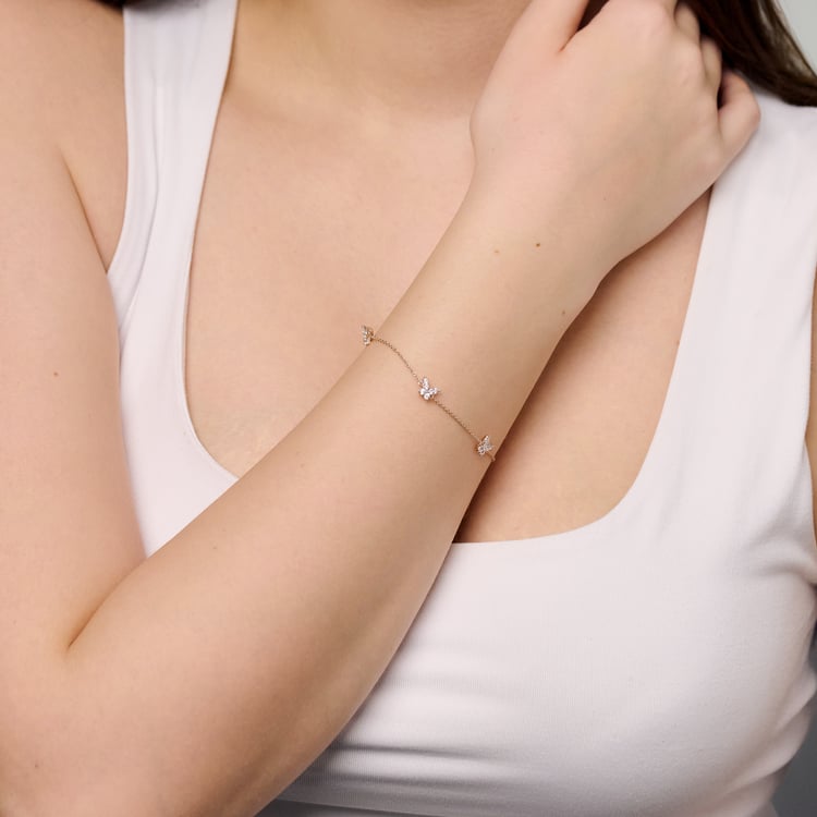 Retiazkový náramok s motýľmi z lab-grown diamantov Nagendra 165430