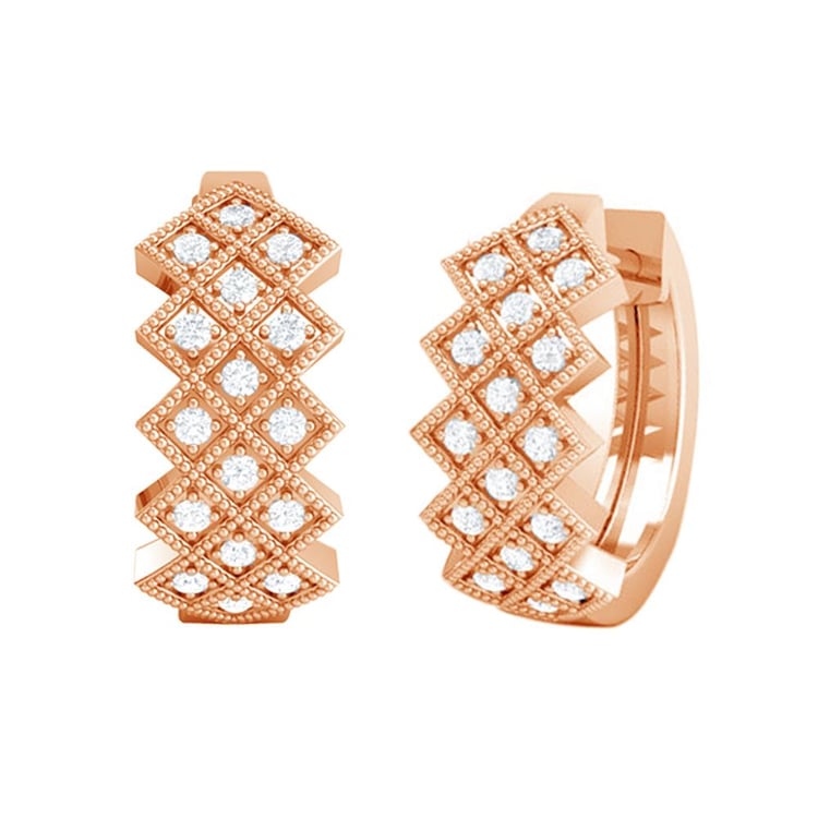 Zlaté kruhové náušnice s diamantmi Audhild 160252