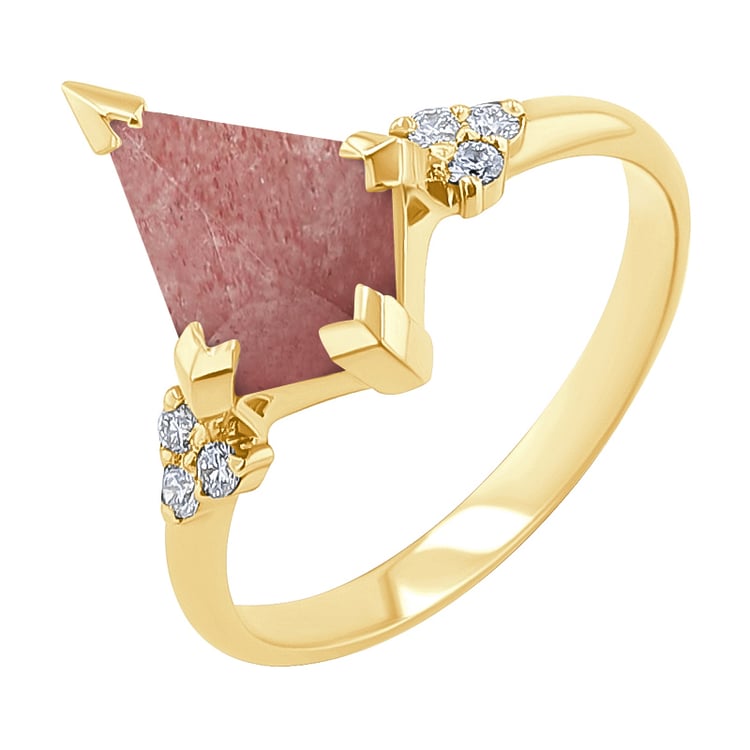 Jedinečný prsteň s jahodovým achátom Floki 148408