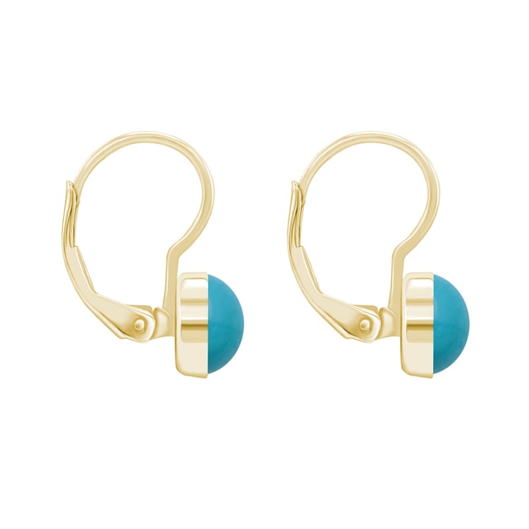 Zlaté visiace náušnice s tyrkysmi Zodico 144663