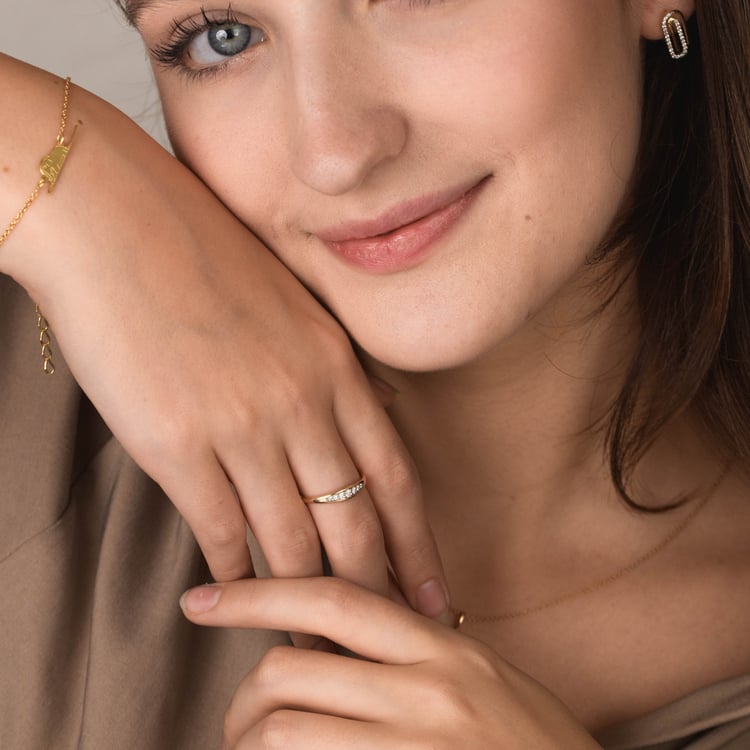 Zlatý prsteň s lab-grown diamantmi 165723