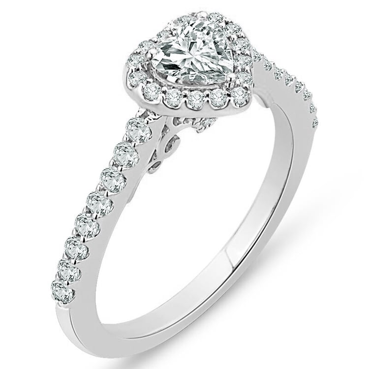 Zásnubný diamantový prsteň z bieleho zlata 74951