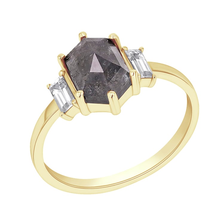 Prsteň so salt and pepper diamantom a zafírmi Irene 101680