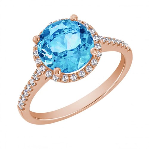 Zlatý prsteň s 2.75ct topásom a diamantmi Dulia