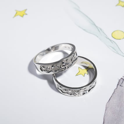 Ručne ryté snubné prstene Malý princ